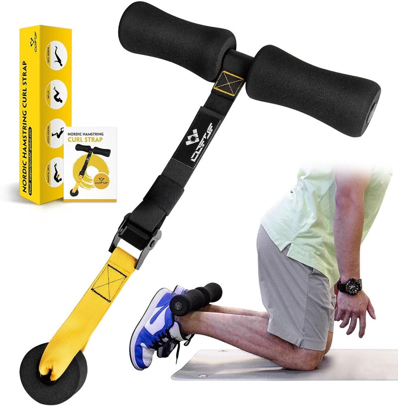 COFOF Nordic Hamstring Curl Strap, Nordic Curl Strap Holds 420 Pounds Great for Hamstring Curls, Sit-ups, Spanish Squats, Ab Workout, 5 Second Setup Nordic Curl Strap Home Fitness Equipment - Image 1